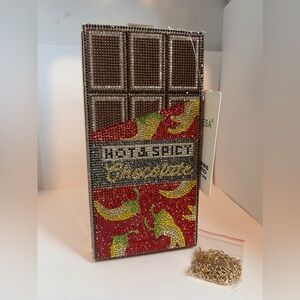 HOT AND SPICY CHOCOLATE BLING CLUTCH PURSE